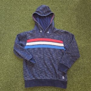 Boys Penguin Sweatshirt Hoodie Navy Red White Blue Size 5 Excellent Condition